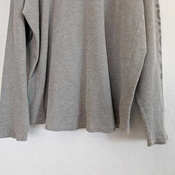 HURLEY Pullover Men's 2XL Gray Henley Waffle Hooded Long Sleeve Casual - Picture 4 of 15